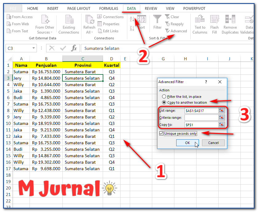 Advanced Filter Excel: 7+ Contoh Kriteria AND, OR, Rumus, Dll.) - M Jurnal