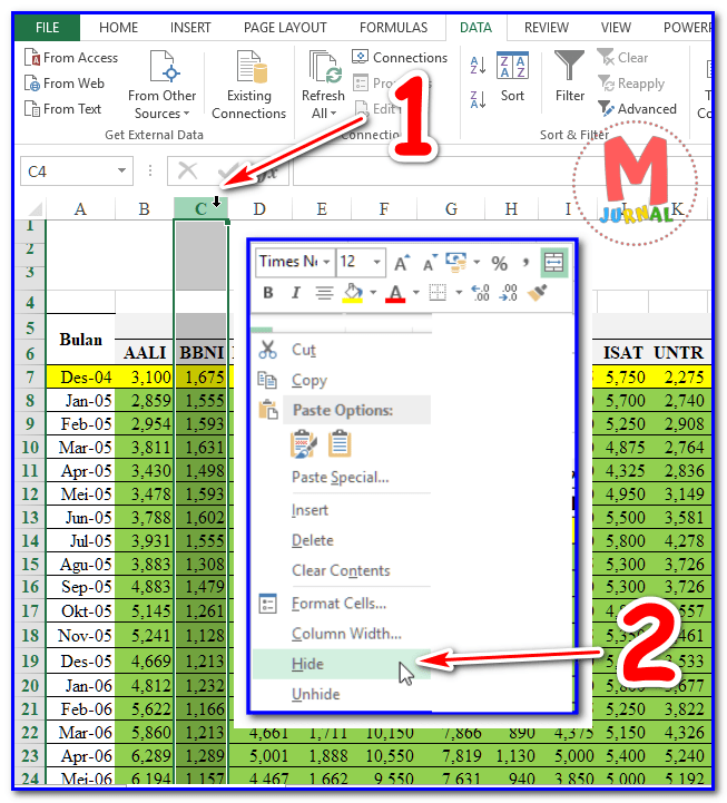 Cara Hide Column & Row Excel, Buat Atasan Anda Bangga - M Jurnal