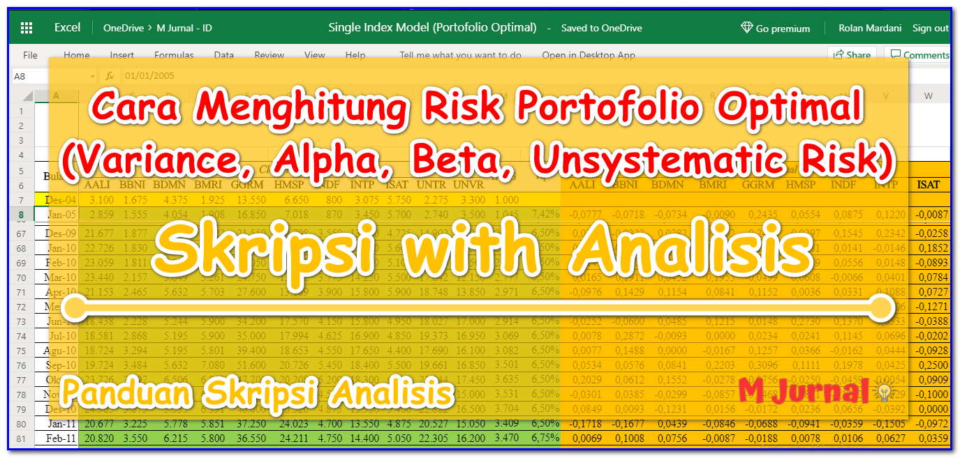 Cara Menghitung Risk Portofolio Optimal (Variance, Alpha, Beta) - M Jurnal