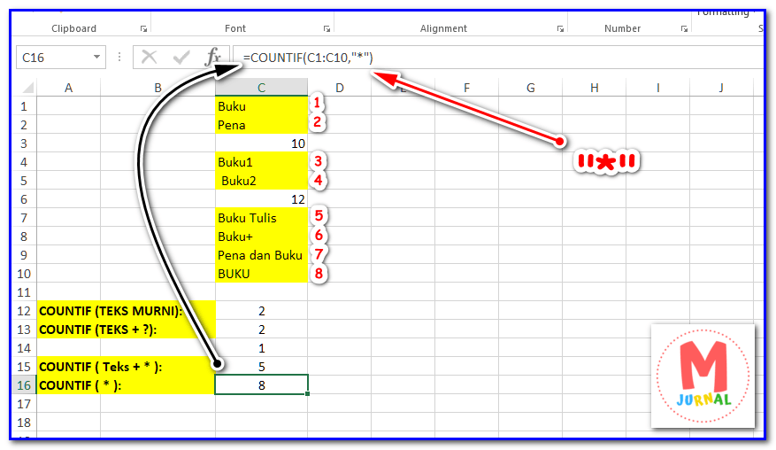 Rumus COUNTIF Excel + 12 Contoh Cara Menggunakannya - M Jurnal