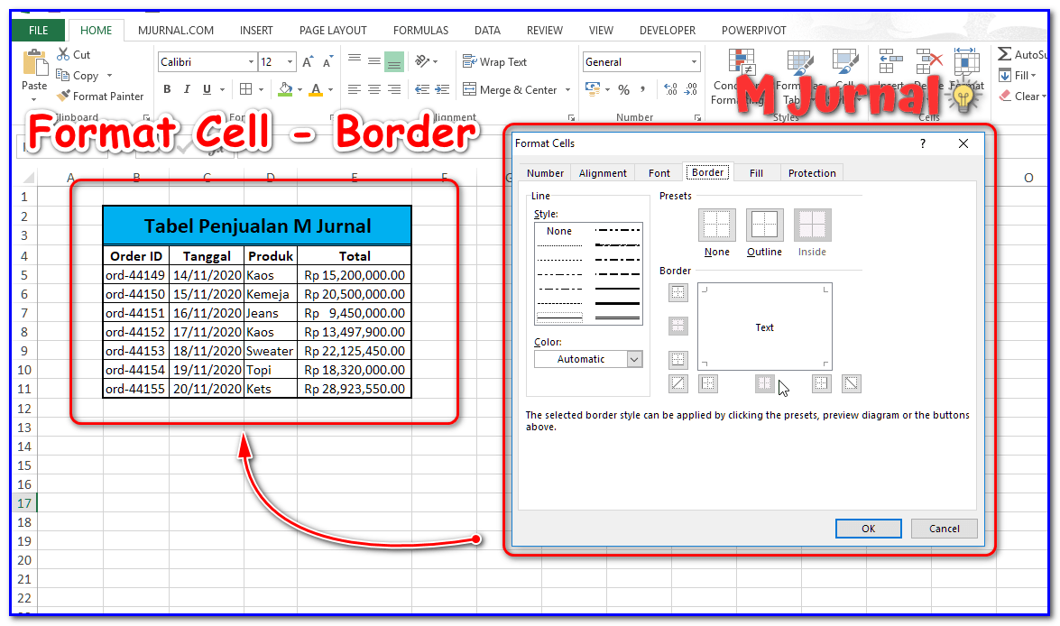 Format Cell Excel : Kenali Semua Fitur Pemformatan Cell - M Jurnal