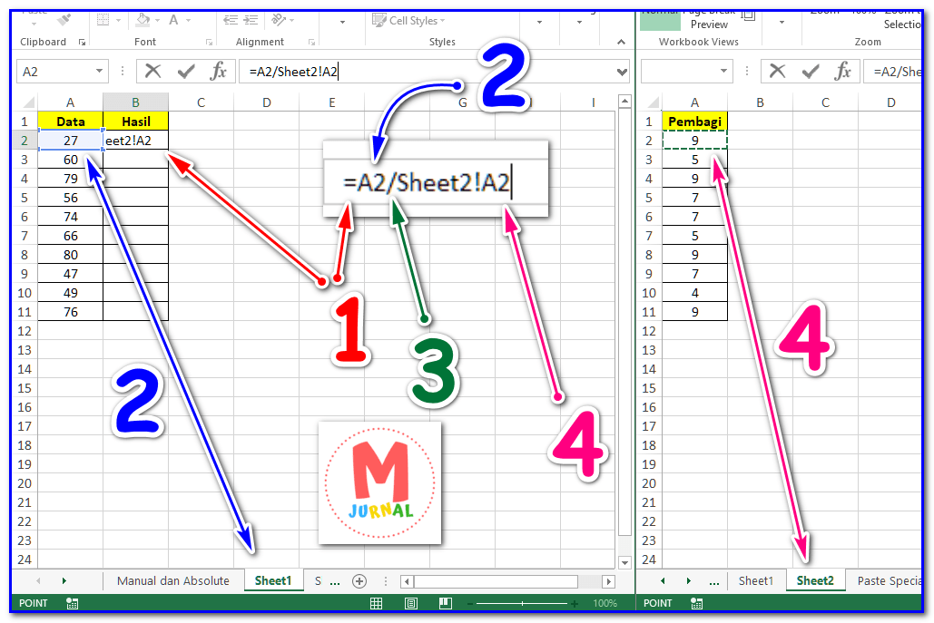 Rumus Pembagian Pada Excel: 4+ Contoh Dasar Dan Fungsi - M Jurnal