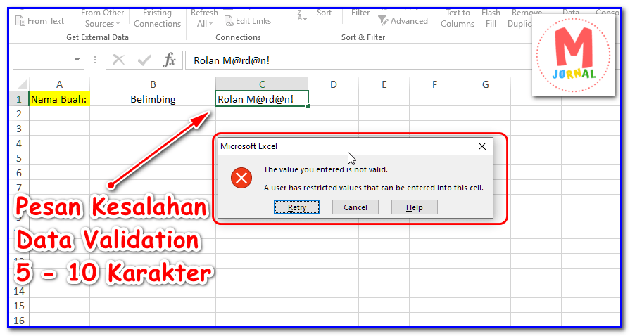 Panduan Data Validation Microsoft Excel Untuk Pemula - M Jurnal