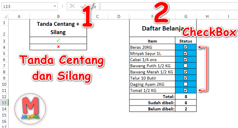 Cara Membuat Checklist Box Di Excel Ala Master - M Jurnal