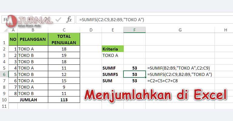 Cara Menjumlahkan Angka Yang Sama Di Excel Wargacoid 7977